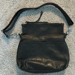 Margot Black pebbled Leather Purse with multiple pockets